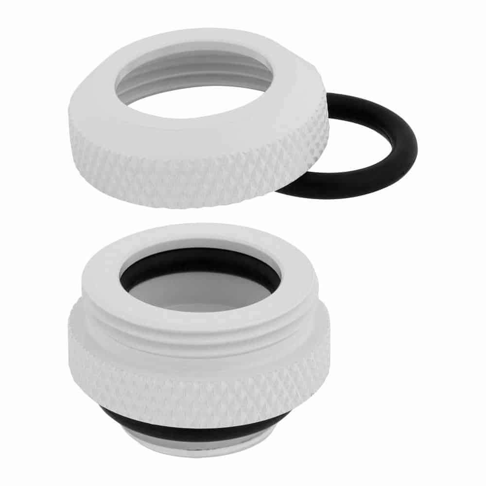 (image for) Corsair Hydro X XF White Brass 12mm G1/4" Hardline Compression Fittings - Four Pack